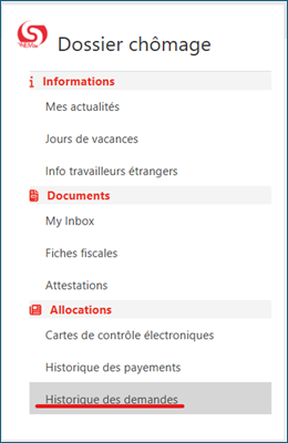 Historique des demandes