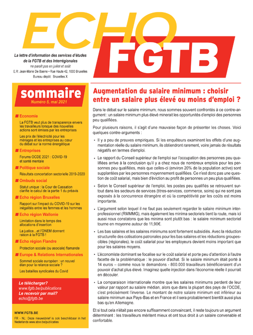 Echo FGTB n°5 | Mai 2021