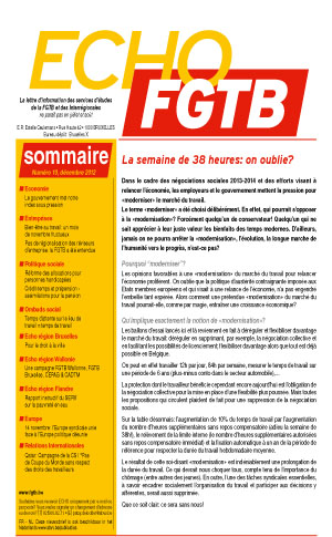 Echo FGTB n°10 - 2012