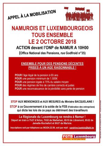 Namur et Luxembourg - Action devant l'ONP